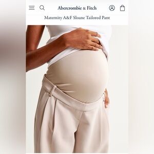 Abercrombie & Fitch Cream Maternity Tailored Pants